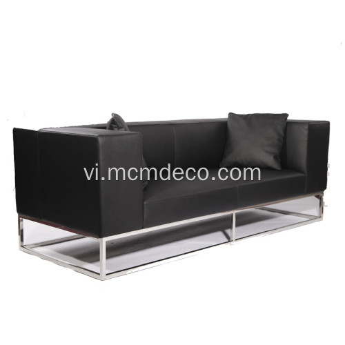 Sofa da hiện đại với khung thép không gỉ